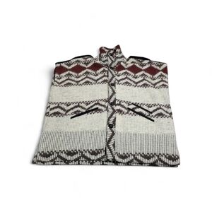 Diesel Females Wool Blend Aztec Knit Sleeveless Cardigan Vest.